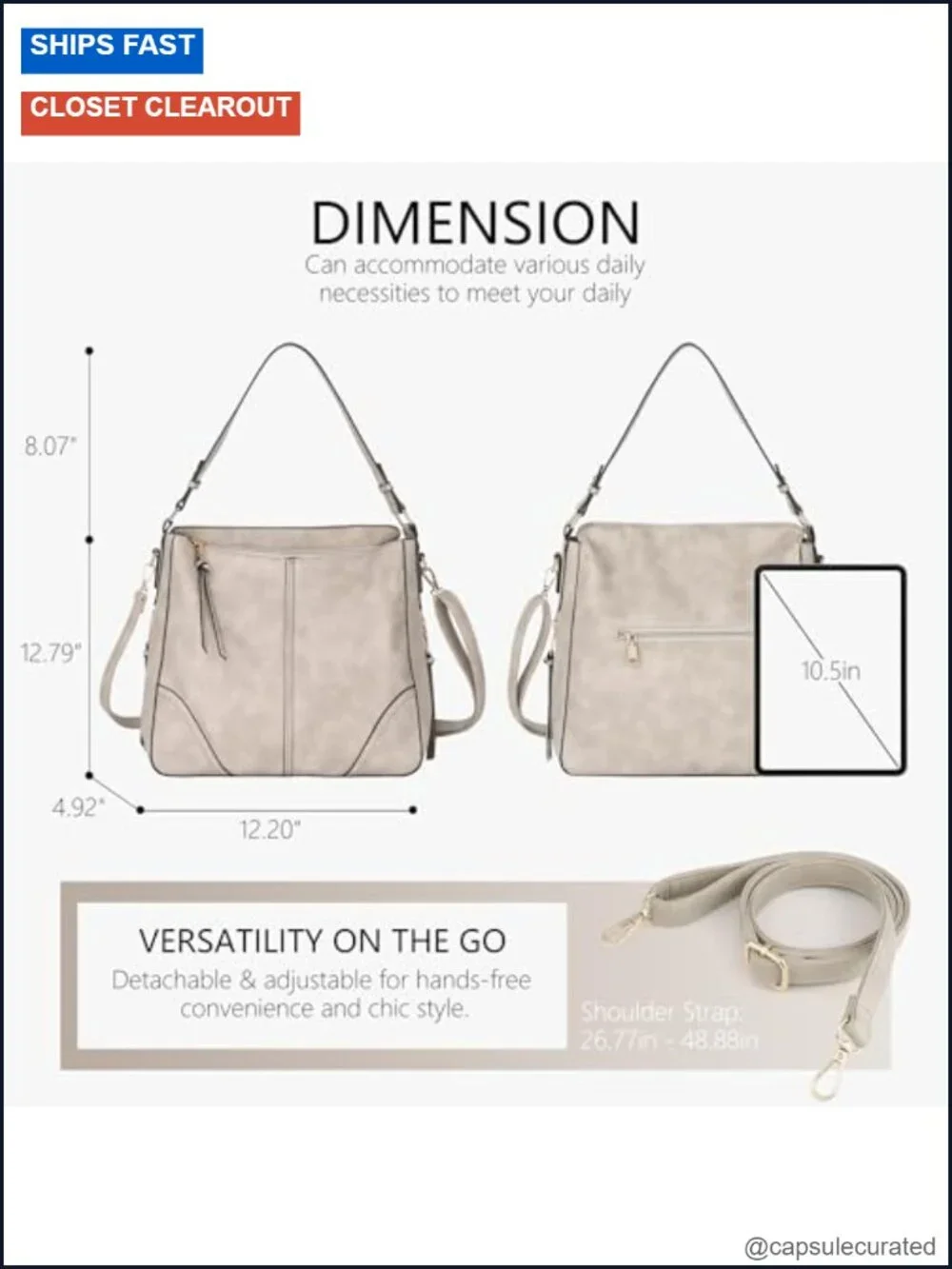 Women's Vegan Leather Hobo Crossbody Bag Large Capacity Handbag Purse